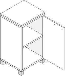 Шкаф для документов Л.Ш-1 (левый/правый), 476*447*870 мм  
Серия Лауреат