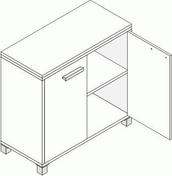 Шкаф для документов Л.Ш-2, 904*447*870 мм  
Серия Лауреат