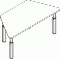 Стол трапецевидный, 520, 1100*500*340-580 мм, столешница МДФ