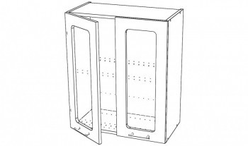 Шкаф навесной с сушкой 2стекл.дв.