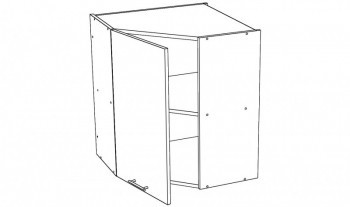 Шкаф навесной угловой 1гл.дв.ЛЕВ/ПРАВ