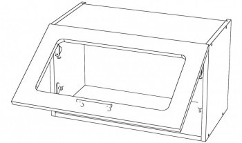 Шкаф навесной с газ.лифтом 1стекл.дв.