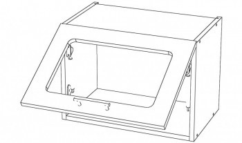Шкаф навесной с газ.лифтом 1стекл.дв.