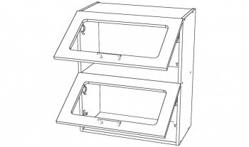 Шкаф навесной с газ.лифтом 2стекл.дв.