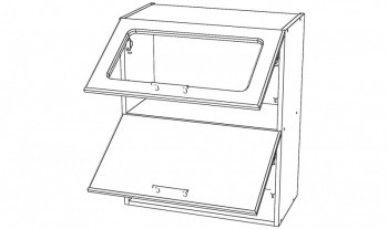 Шкаф навесной с газ.лифтом 1гл.дв., 1стекл.дв.