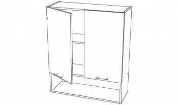 Шкаф навесной с нишей 2гл.дв.