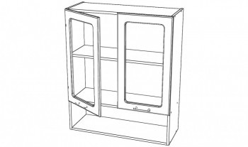 Шкаф навесной с нишей 2стекл.дв.