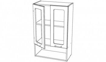 Шкаф навесной с нишей 2стекл.дв.