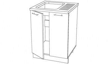 Тумба с накладной мойкой ЛЕВ/ПРАВ, МДФ Модерн