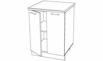 Тумба с полкой 2гл.дв, МДФ Модерн