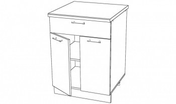 Тумба с полкой 1ящ., 2гл.дв., ЛДСП – Аль27208