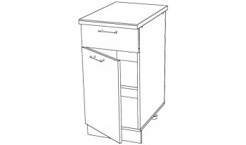 Тумба с полкой 1ящ., 1гл.дв. ЛЕВ/ПРАВ, ЛДСП – Аль27211