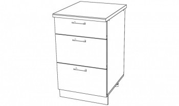 Тумба с 3мя ящиками, МДФ Квадро