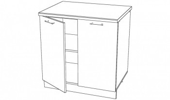 Тумба с полкой 2гл.дв, МДФ Квадро