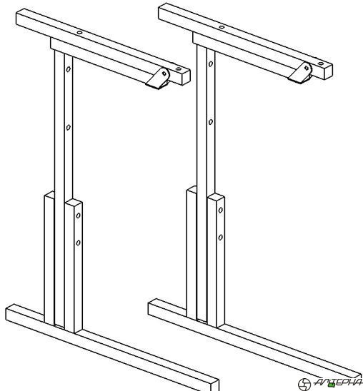 Каркас стола ученического с регулировкой высоты и угла наклона столешницы №5-7