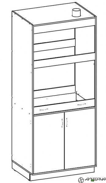 Шкаф вытяжной, 890*640*2100 мм