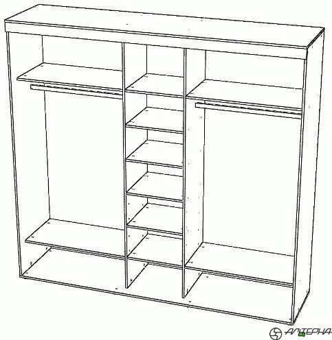 Каркас шкафа- купе  трехдверного, без софитов