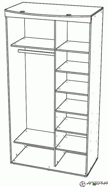 Каркас шкафа- купе двухдверного, с софитами