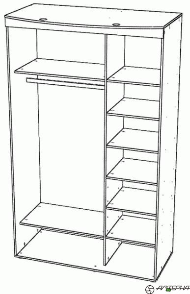 Каркас шкафа- купе двухдверного, с софитами