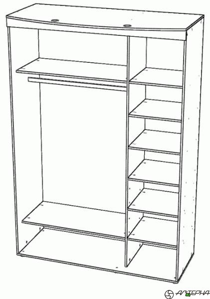 Каркас шкафа- купе двухдверного, с софитами