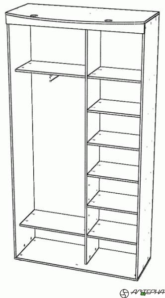 Каркас шкафа- купе двухдверного, с софитами