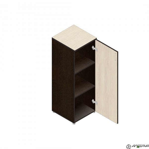 Шкаф для документов средний, 1 дверка, 3 полки, регулируемые опоры, 402*418*1192 мм  Серия Референт