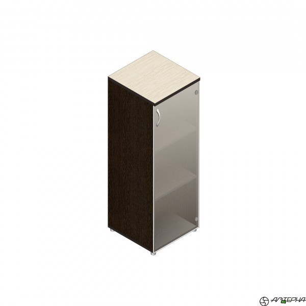 Шкаф для документов средний, закрытый, стеклянная тонированная дверка, 402*418*1192 мм  Серия Референт