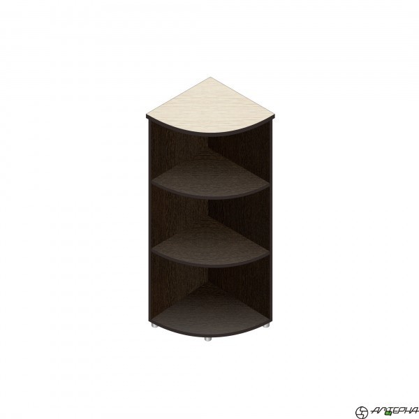 Шкаф для документов средний, угловой, открытый, на регулируемых опорах, 414*414*1192 мм  Серия Референт