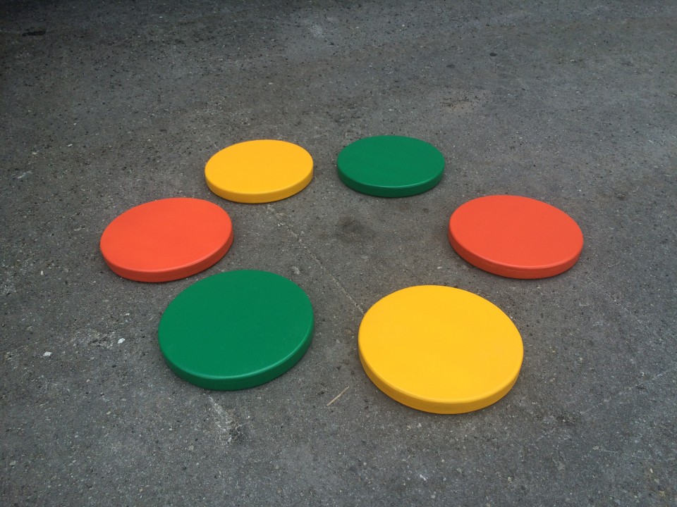 Диски цветные амортизационные деревянные (комплект 6 шт)