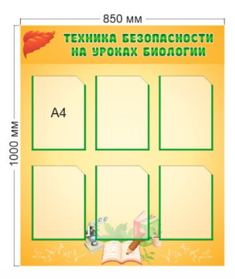 Стенд «Техника безопасности на уроках биологии», 850*1000 мм