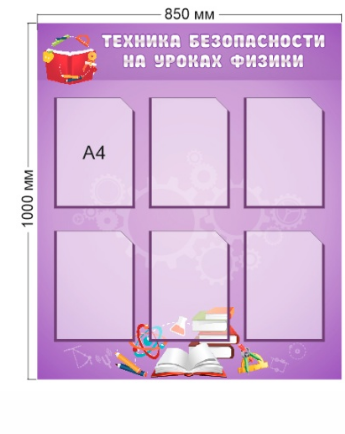 Стенд «Техника безопасности на уроках физики», 850*1000 мм