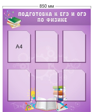Стенд «Подготовка к ЕГЭ и ОГЭ по физике», 850*1000 мм