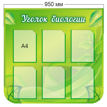 Стенд «Уголок биологии», 950*900 мм