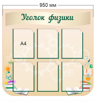 Стенд «Уголок физики», 950*900 мм