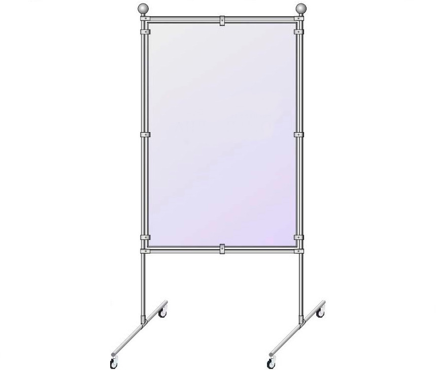 Стенд для крепление информации на липкую ленту, 1000*1500*2000 мм, с колесиками, белый
