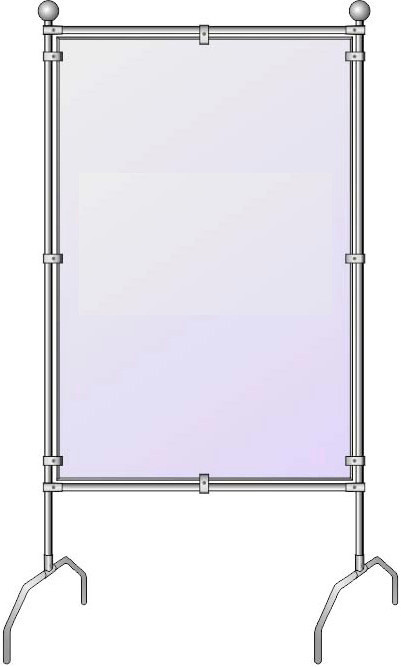 Стенд с фигурными стойками, цвет белый, h — 2000 мм