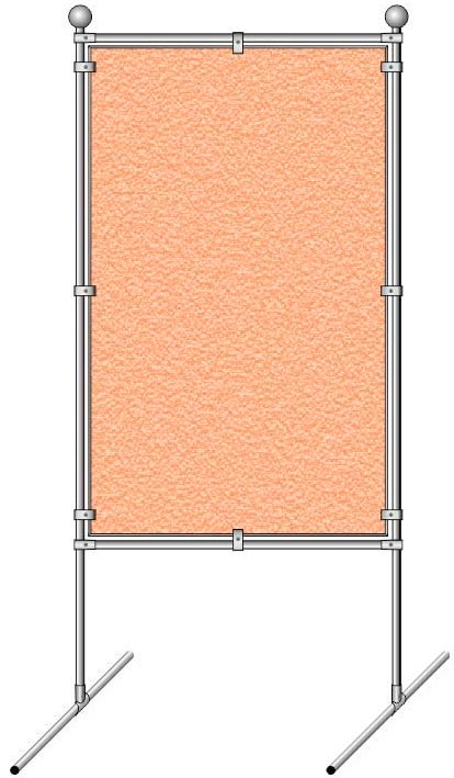 Стенд напольный пробковый односторонний, h — 2000 мм