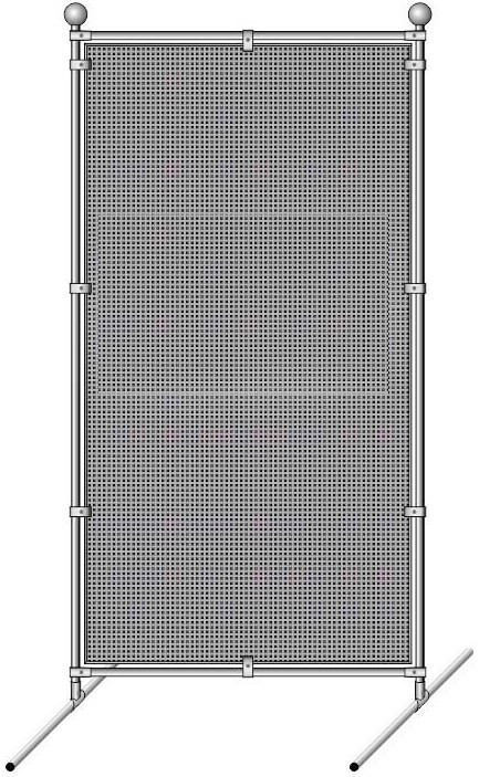 Стенд напольный из перфорированной панели металлической, h — 2300 мм
