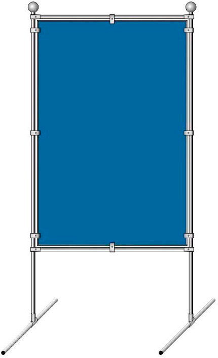 Стенд с бархатным/ ковролиновым покрытием односторонний, h — 2000 мм