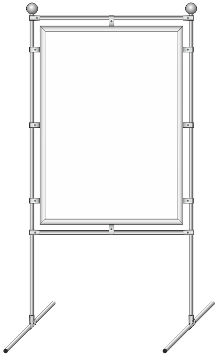 Стенд напольный с клик-профилем односторонний, 880*1220*1900 мм