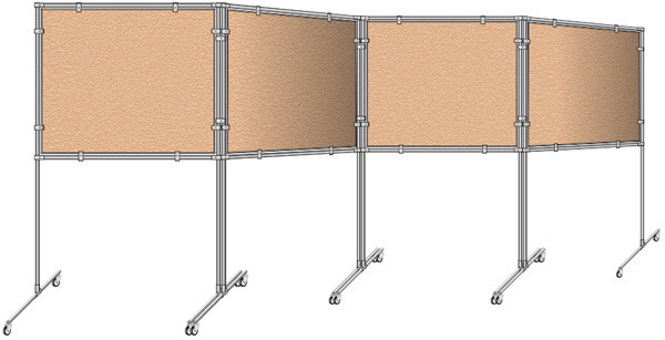Стенд-ширма пробковая разборная состоит из 4-х панелей, 5200*2000 мм, односторонняя