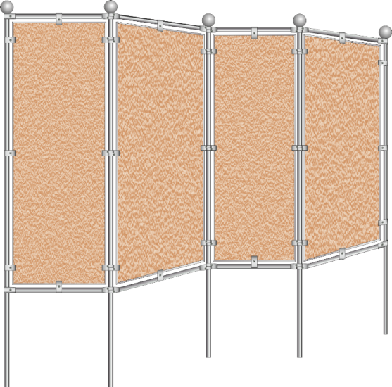 Стенд-ширма пробковая, 2250*2000 мм, двухсторонний
