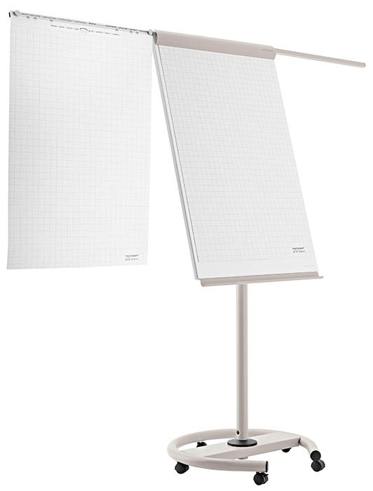 Флипчарт магнитно-маркерный на роликах с выдвижными планками