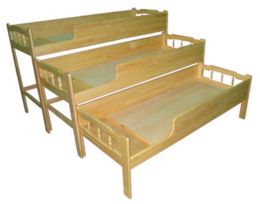 Кровать детская трехъярусная выкатная Бюджет