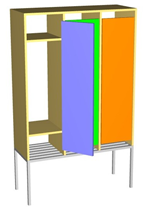 Шкаф для детской одежды, 3 секции, 905*350*1300 мм