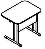 Стол ученический одноместный, регулируемый по высоте 3-6 р.г., углы скруглены