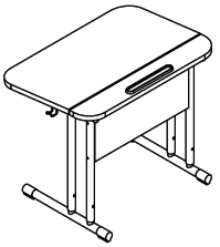 Стол ученический одноместный,регулируемый по высоте и углу наклона, 3-6 р.г.