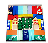 Конструктор детский настольный из дерева «Городок» 61 элемент