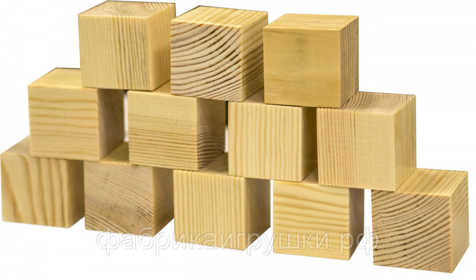 Деревянные кубики  12 шт (Неокрашенные)
