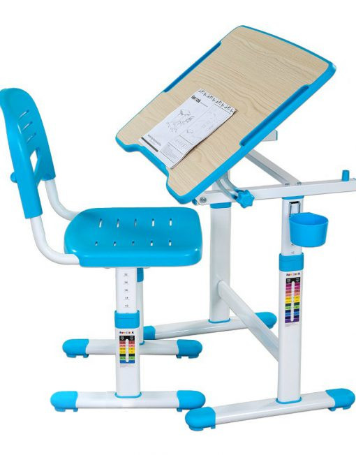 Детская парта Растишка и стул FUNDESK PICCOLINO II, 664*474*540-760 мм, цвет голубой